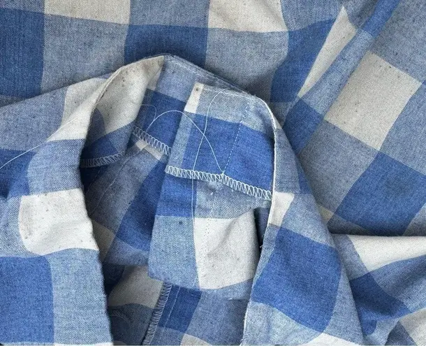 Vintage Handmade Blue Gingham Wide