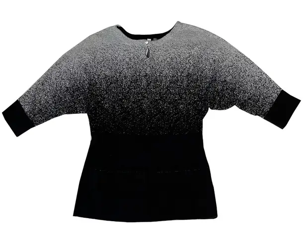 Ny Collection Black and Metallic Silver Sweater