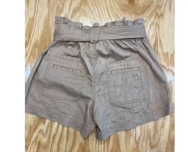 VERO MODA Vera Moda Chino Shorts Women Medium Brown Denim Belted Slash Pockets Hipster B67