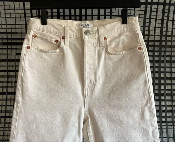 RE/DONE Orginals 90s High Rise Ankle Crop In Cream - Vintage White