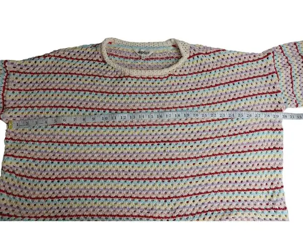 Haptics By Holly Harper 3X Multicolor Crochet Knit Sweater