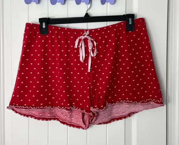Hue EUC women’s red pink heart spotted drawstring pajama pj shorts summer XL