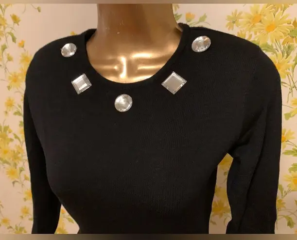 Andrea Jovine Vintage black sweater dress 100% wool size XS