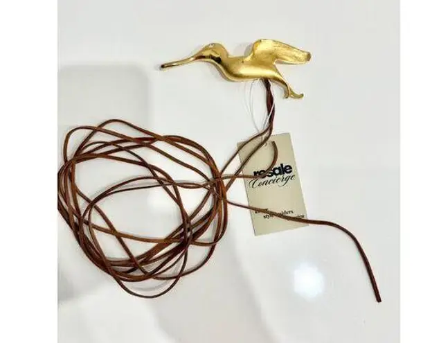 Christopher Ross Gold Bird Buckle with Suede Thin Waist Belt Womens One size Brown