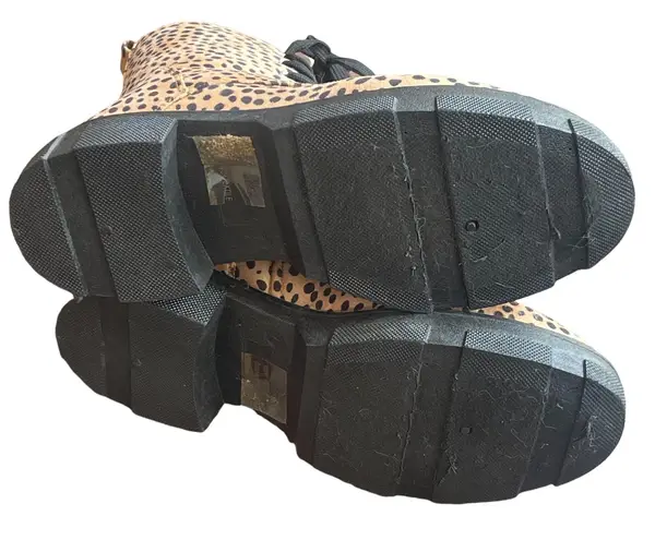 Olivia Miller Normie Leopard Print Combat Boots