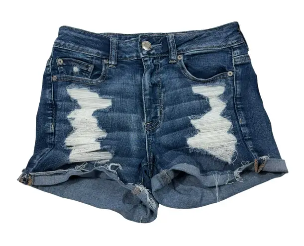 American Eagle  Ne(x)t Level Stretch X Distressed Rolled Hem Hi-Rise Shortie 4 - Image 1