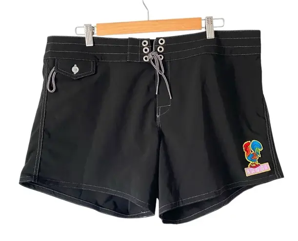 Bird well Beach Britches Black Board shorts Kauai patch size 16 - Image 1
