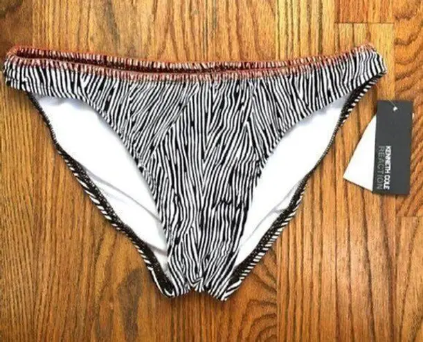 Kenneth Cole NEW NWT  REACTION Brown Etc Zebra Hipster Swim Bikini BOTTOM Medium