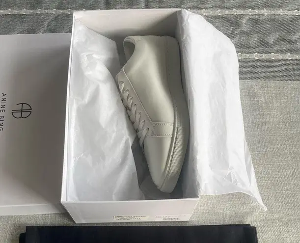 ANINE BING NWT Liane Low Top Leather Sneakers White Size 10 EU 40