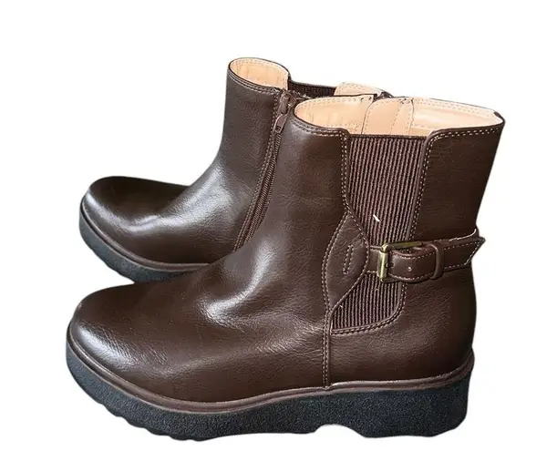 Naturalizer NEW SOUL Womens Jayda Mid Shaft Flat Ankle Boots Choate Brown