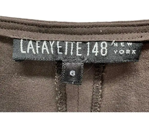 Lafayette 148  Pants Womens 6 Brown Straight High Rise Stretch Minimalist