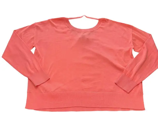 Diesel Coral Pink Knit Sweater Top Cutout Shoulder Detail Long Sleeve Large