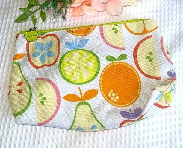 Clinique  summer fruit makeup bag 8”x 6”