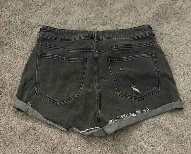 PacSun black ripped jean shorts