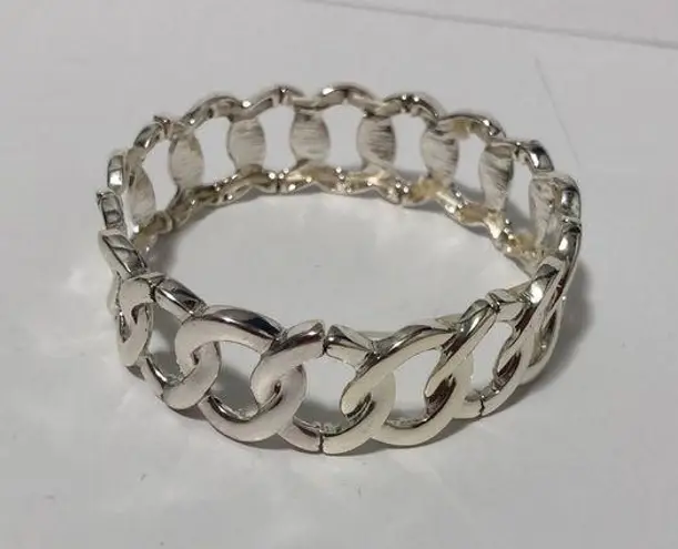 Macy's Silver Chain Link Stretchy Bracelet