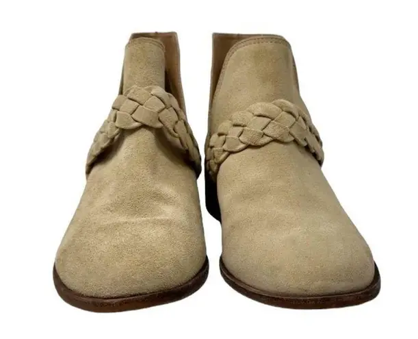 Kaanas  Leather Braided Strap Boho Western Ankle Booties Tan Womens Size 10