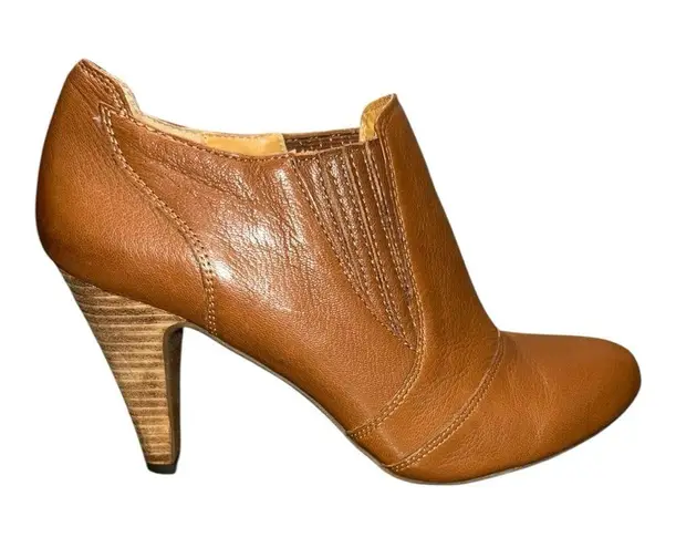 Audrey Brooke Avignon Ankle Boots Women’s 9 Tan Brown Leather Heeled Booties