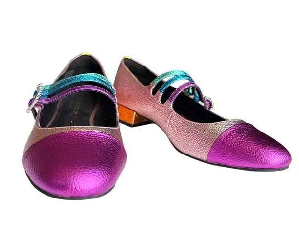 Kurt Geiger London Pierra Mary Janes in Metallic Color Block Size 40.5/ US 9.5