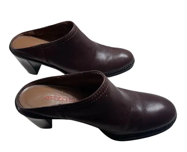 Aerosoles Dark Brown Leather Mules