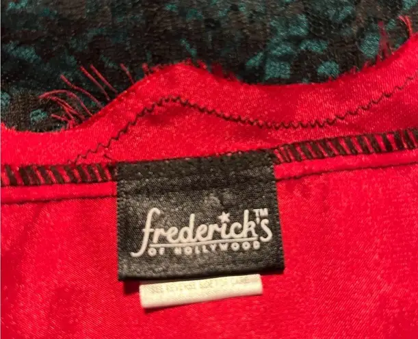 Frederick's of Hollywood Vintage Frederick’s of Hollywood Red Satin and Black Lace Sheer Whimsigoth Slip
