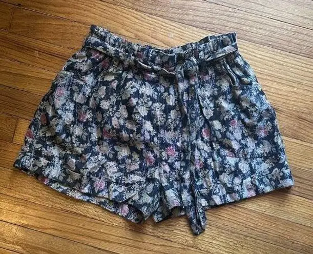 Staring At Stars Anthropology Floral Black Shorts