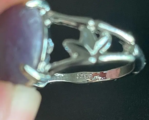 Amethyst Oval purple S925 silver ring size 9