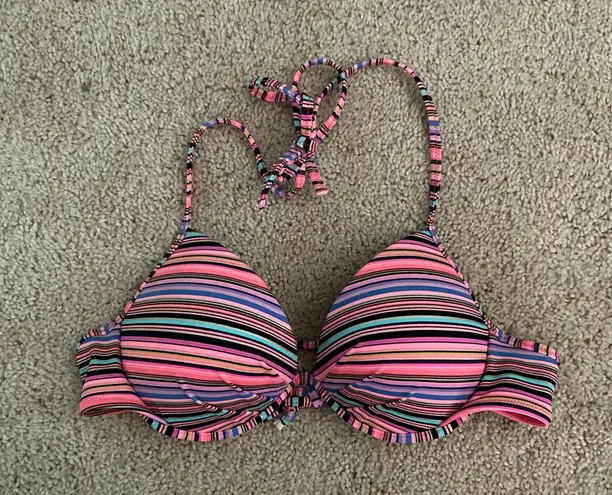 Victoria's Secret Victoria Secrets Striped Bikini Swim Top Multi