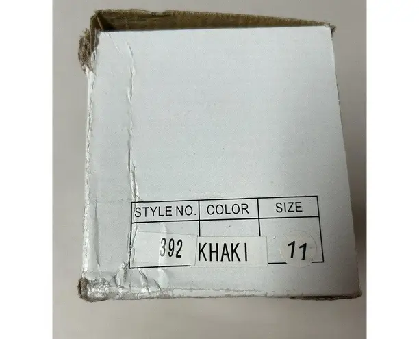 Eve Buckle Sandal Slides Low Heel Khaki Color Size 11 Brown