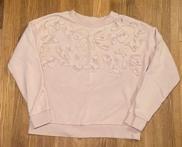 Banana Republic  Peach Mesh Applique Crewneck Sweater M