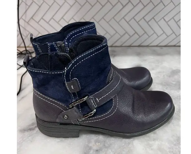 Earth Origins Paris Womens Blue Suede Zipper Ankle & Booties Boots SZ 9