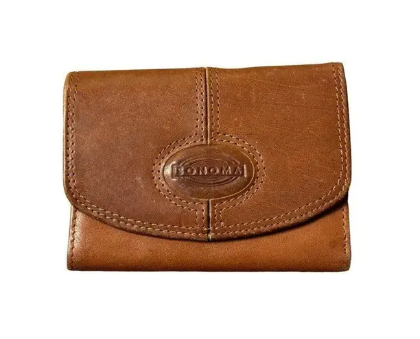 Sonoma Genuine Leather Wallet With Card Slots & Snap Closure Brown
