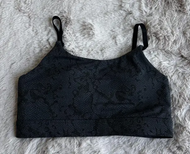 Allfenix Padded Python Charcoal Sports Bra with Adjustable Straps