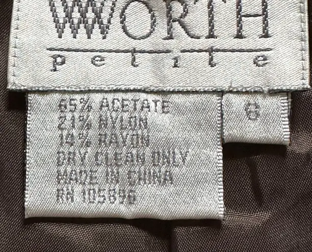 W By Worth Worth Woman’s Dark Green Velour Pants with Embroidery around the side zipper, Sz 6P