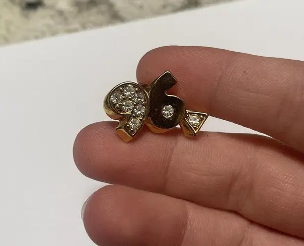 Avon Gold Tone Tack Lapel Pin Rhinestone