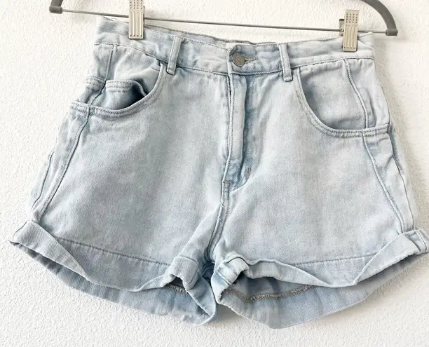 PacSun Light Blue Denim High Waist Mom Short