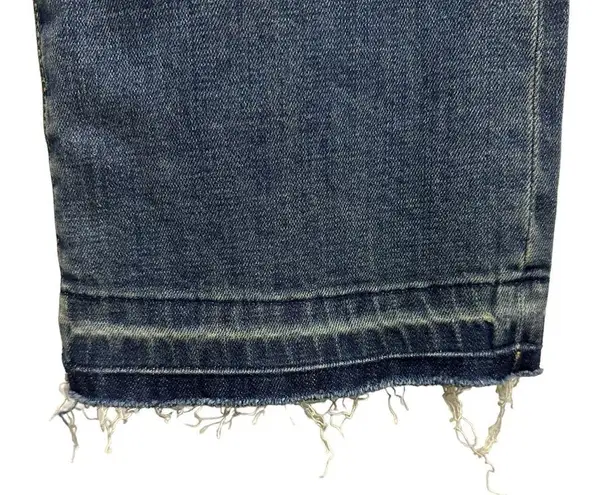 CAbi  Kick It Crop Release Hem Denim High Rise Medium Wash Blue Jeans Womens 10