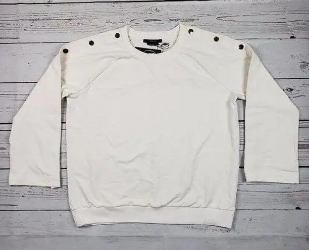 Vertigo Paris NWT Vertigo Ivory Snap Button Long Sleeve Pullover Top Women's Size XL