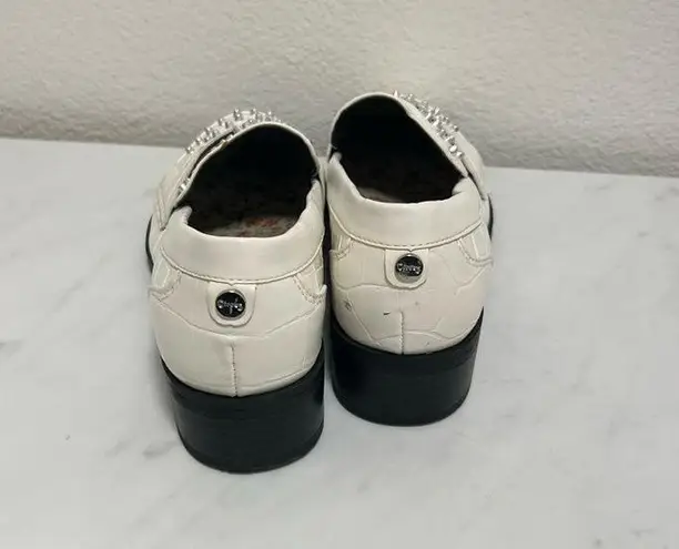 Circus by Sam Edelman Sam Edelman Lali White Mock Croc Studded Loafers