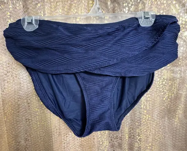 Calia Carrie Underwood Navy Blue Textured Bikini Swim Bottoms Large