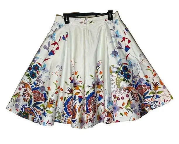 Vintage Petrune of Ithaca White Floral Circle Skirt New With Tags Large L Rare