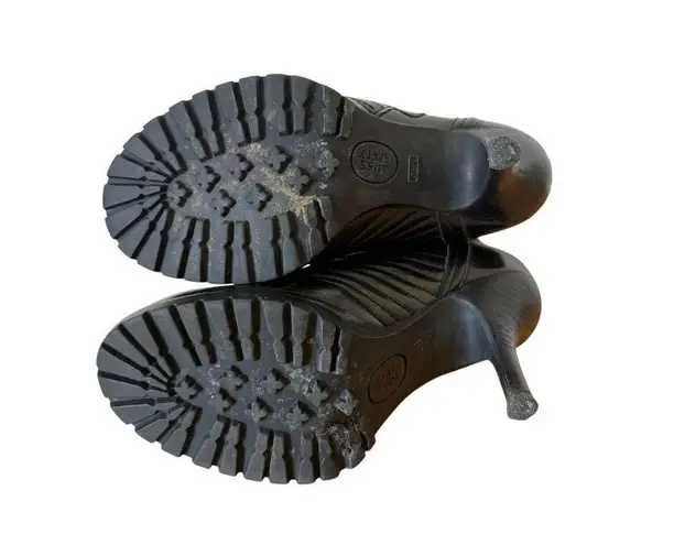 Miss Sixty Vintage y2k Black Leather Moto High Heel Boots Size 36.5/ US 6