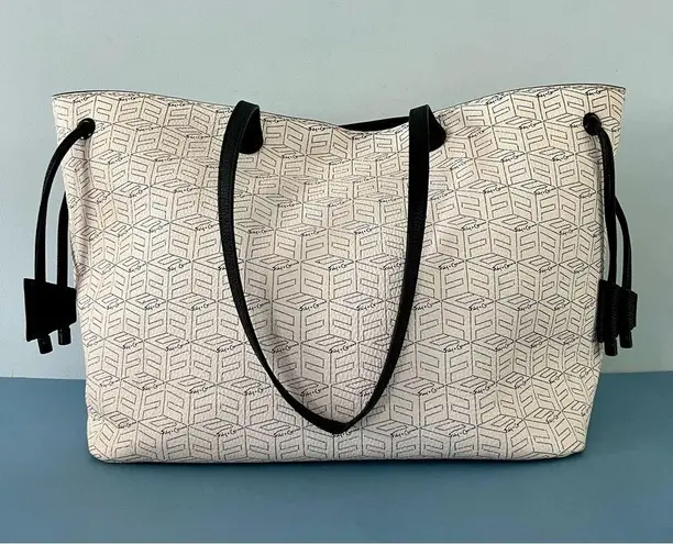 Foley + Corinna Signature Logo White Tote Purse & Leashed Wallet Pouch