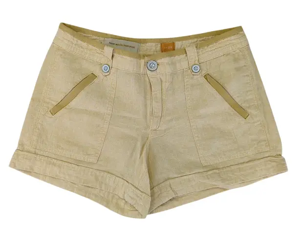 Pilcro and the Letterpress Pilcro Linen Blend Shorts Women's Size 2 Summer Yellow Camp 512695