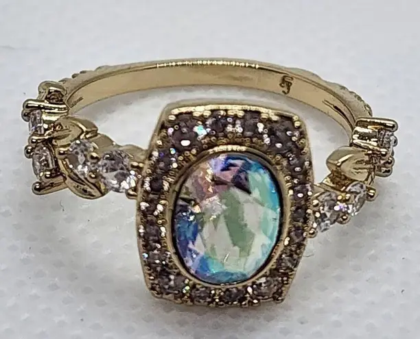 Fragrant Jewels  Nutcracker Collection Aurora Borealis & Clear Rhinestone Ring