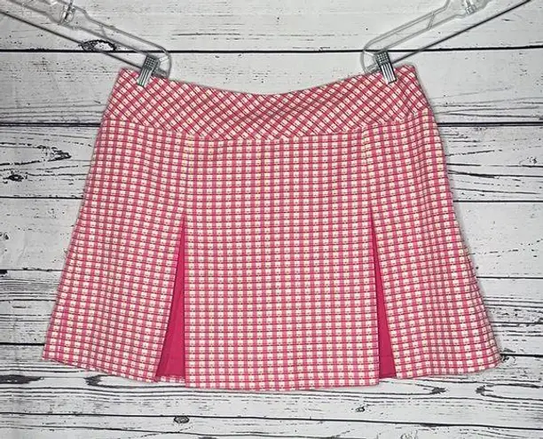 Bette & Court Size 16 Pinks & White Plaid Pleated Skort