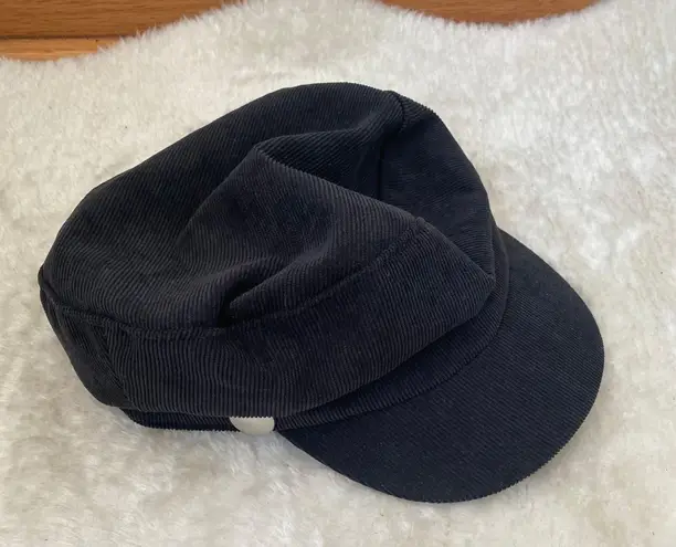 Black Corduroy Cabbie Hat