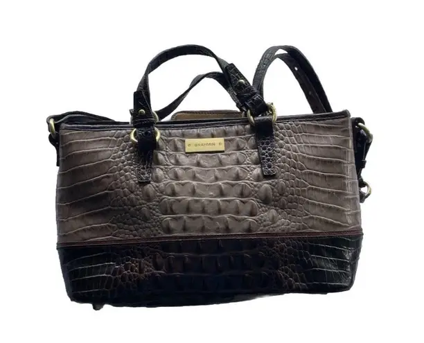 Brahmin Mercury Crescent Textured Leather Medium Asher Satchel Bag Purse