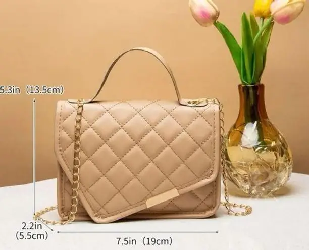 Waterproof,Lightweight,Business Casual Mini Quilted Embossed Flap Square Bag