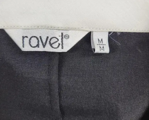 Ravel Womens Formal Jacket M Black White Taffeta Double Breasted French Cuffs Size M
