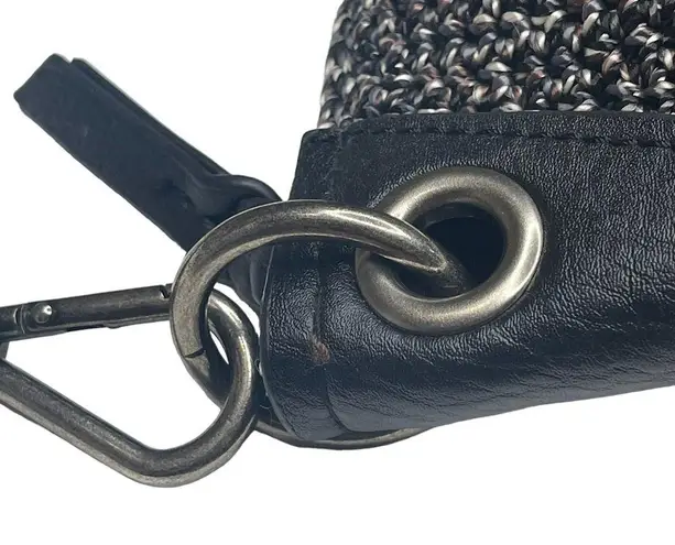 The Sak new ᯾ Indio Small Crochet Tote Handbag Bag ᯾ Urban Static Charcoal Knit